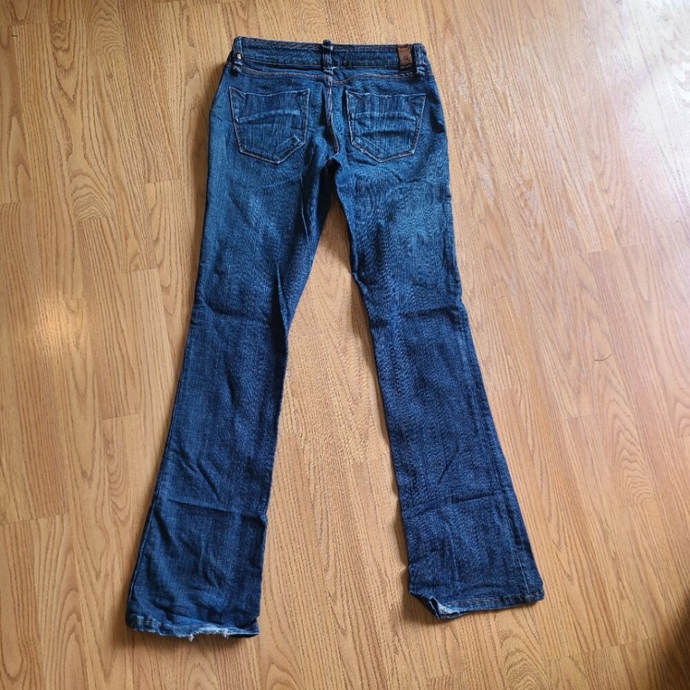 ODYN VINTAGE 90s/Y2K LOW-RISE BOOT CUT JEANS SCANDINAVIAN STRETCH DENIM sz 28 - Picture 4 of 9